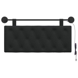 Tête de lit suspendue Avec lumière LED Noir Tissu 616066616066