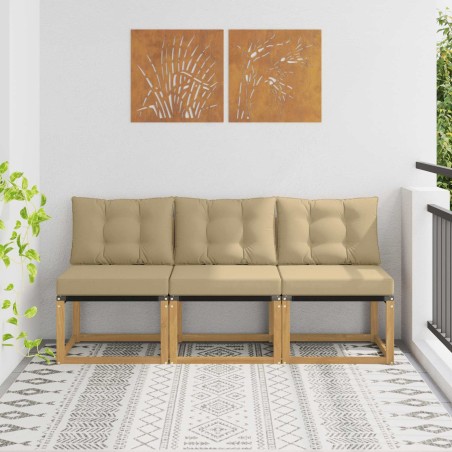 3 Pièce Sofa de milieu extérieur 616075616075