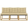 3 Pièce Sofa de milieu extérieur 616075616075