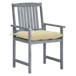 Chaises de jardin et coussins lot de 8 Bois acacia solide Gris 616079616079