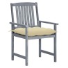 Chaises de jardin et coussins lot de 8 Bois acacia solide Gris 616079616079