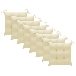 Chaises de jardin et coussins lot de 8 Bois acacia solide Gris 616079616079
