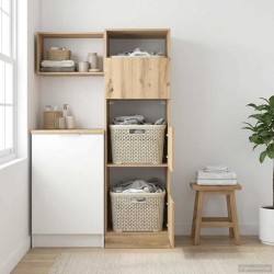 Armoire à Laver avec stockage Chêne artisanal 50 x 68 x 162 cm 616080616080