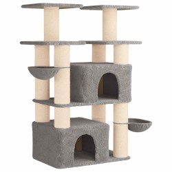 Arbre à chat avec poteaux à griffer en sisal 2 pc Gris clair 616082616082