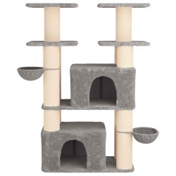 Arbre à chat avec poteaux à griffer en sisal 2 pc Gris clair 616082616082