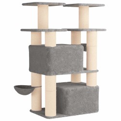 Arbre à chat avec poteaux à griffer en sisal 2 pc Gris clair 616082616082