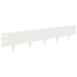 Bordure de Pelouse 50 pcs 100 x 20 cm Acier Blanc 616091616091