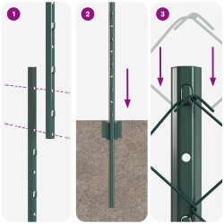 Clôture grillagée avec poteau 10 x 1,2 m Acier recouvert de PVC 616106616106