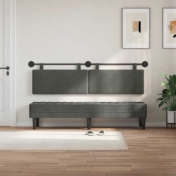 Tête de lit suspendue Gris foncé Tissu en velours côtelé 616114616114
