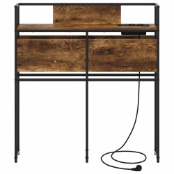 Tête de lit de rangement Chêne fumé Bois d'ingénierie 616122616122