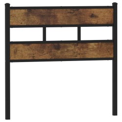 Tête de lit de remplacement chêne fumé 80 cm fer et bois d'ingénierie 616124616124