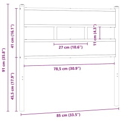 Tête de lit de remplacement chêne fumé 80 cm fer et bois d'ingénierie 616124616124