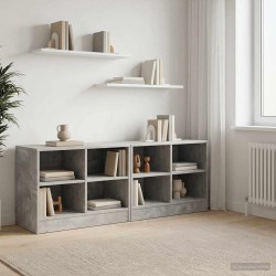 Armoire de lit avec étagère 2 pcs Gris béton 66 x 33 x 48 cm 616125616125