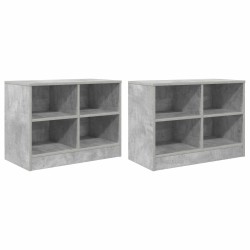 Armoire de lit avec étagère 2 pcs Gris béton 66 x 33 x 48 cm 616125616125