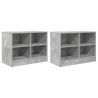 Armoire de lit avec étagère 2 pcs Gris béton 66 x 33 x 48 cm 616125616125