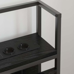 Tête de lit de rangement Chêne noir Bois d'ingénierie 616126616126