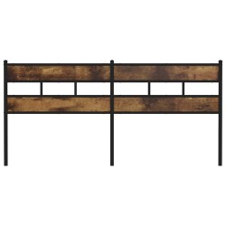 Tête de lit de remplacement chêne fumé 200 cm fer et bois d'ingénierie 616129616129