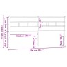 Tête de lit de remplacement chêne fumé 200 cm fer et bois d'ingénierie 616129616129