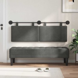 Tête de lit suspendue Gris foncé Tissu en velours côtelé 616131616131