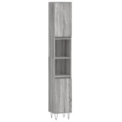 Armoire de bain sonoma gris 30x30x190 cm bois d'ingénierie 616136616136