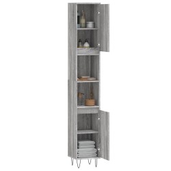 Armoire de bain sonoma gris 30x30x190 cm bois d'ingénierie 616136616136