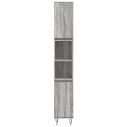 Armoire de bain sonoma gris 30x30x190 cm bois d'ingénierie 616136616136