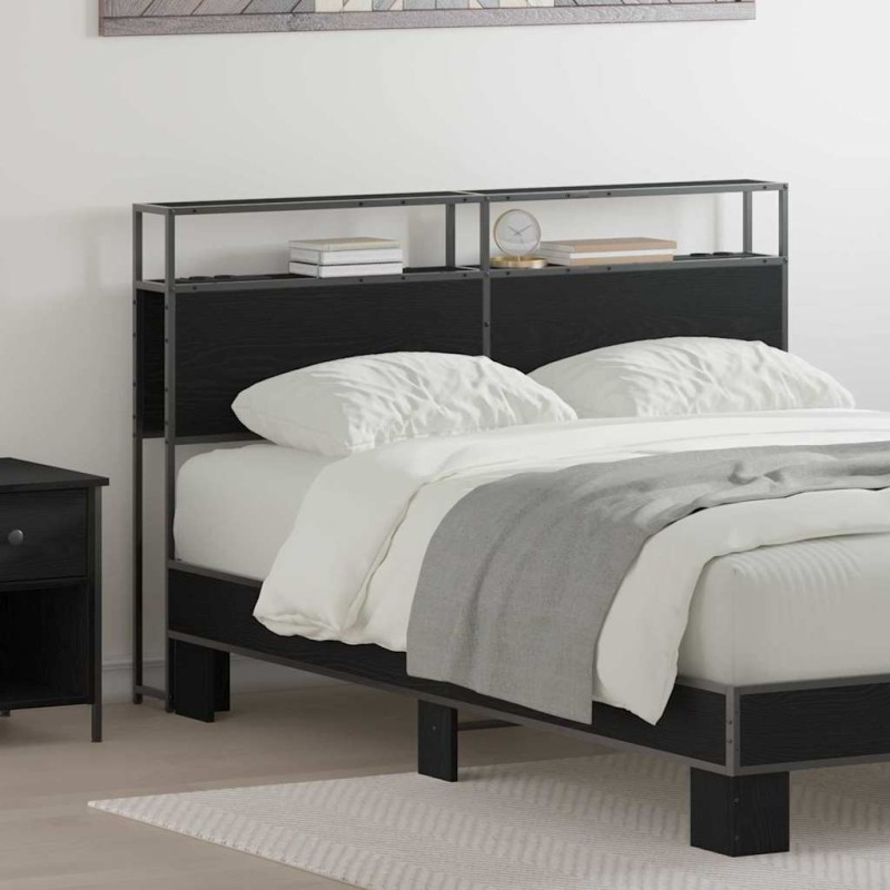 Tête de lit de rangement Chêne noir Bois d'ingénierie 616139616139