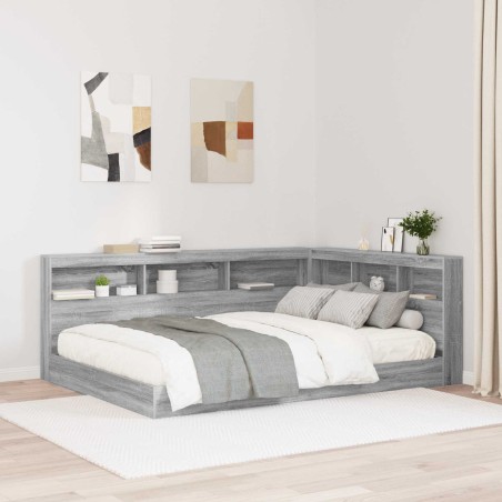 Tête de lit de rangement Gris Sonoma 150 cm Bois d'ingénierie 616140616140
