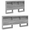 Tête de lit de rangement Gris Sonoma 150 cm Bois d'ingénierie 616140616140
