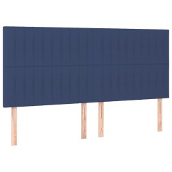 Tête de lit Bleu 200x5x118/128 cm Tissu 616144616144