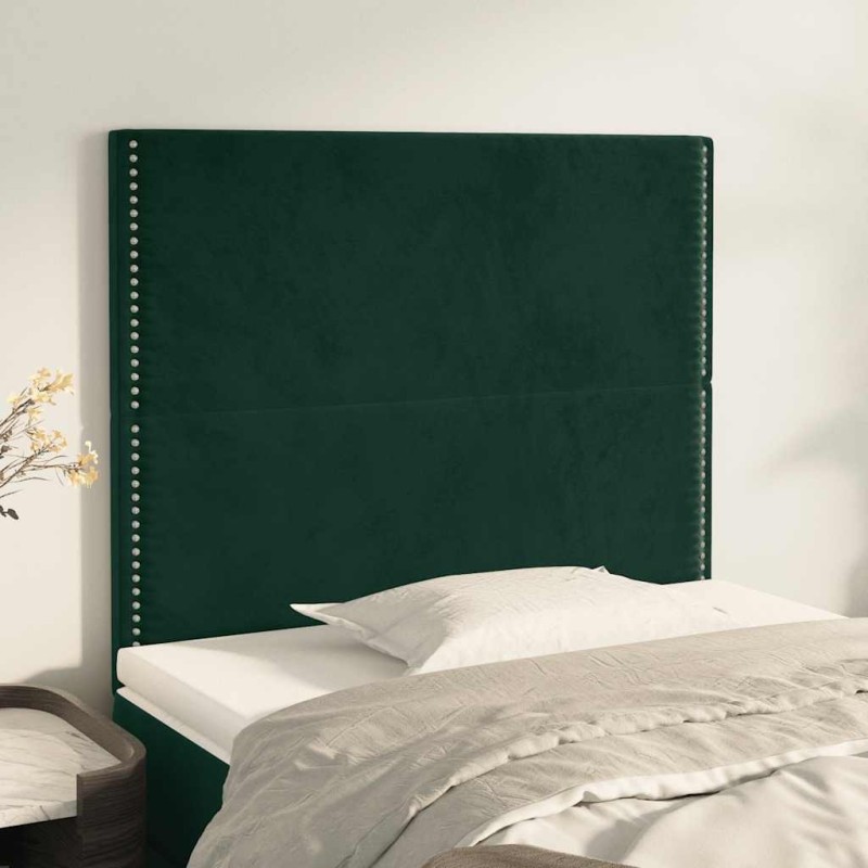 Tête de lit Vert foncé 100x5x118/128 cm Velours 616149616149