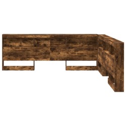 Tête de lit de rangement Chêne fumé 180 cm Bois d'ingénierie 616162616162