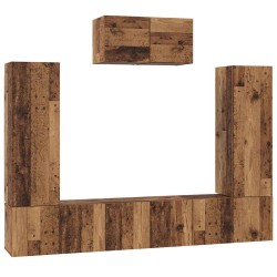 Ensemble meuble TV 7 pcs Bois Ancien Bois d'ingénierie 616172616172