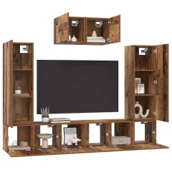 Ensemble meuble TV 7 pcs Bois Ancien Bois d'ingénierie 616172616172