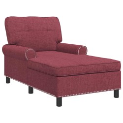 Chaise longue avec coussin Bordeaux 91 x 157 x 91 cm tissu 616175616175