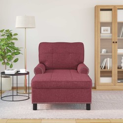 Chaise longue avec coussin Bordeaux 91 x 157 x 91 cm tissu 616175616175