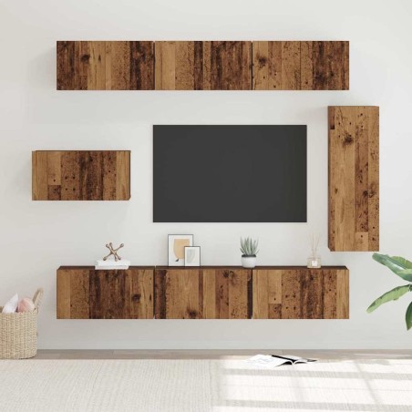 Ensemble meuble TV 8 pcs Bois Ancien Bois d'ingénierie 616177616177