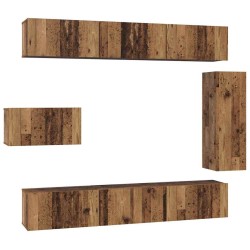 Ensemble meuble TV 8 pcs Bois Ancien Bois d'ingénierie 616177616177