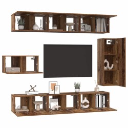 Ensemble meuble TV 8 pcs Bois Ancien Bois d'ingénierie 616177616177