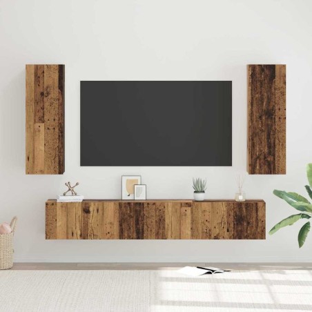 Ensemble meuble TV 5 pcs Bois Ancien Bois d'ingénierie 616188616188