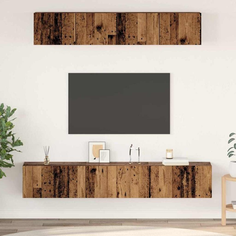Ensemble meuble TV 5 pcs Bois Ancien Bois d'ingénierie 616189616189