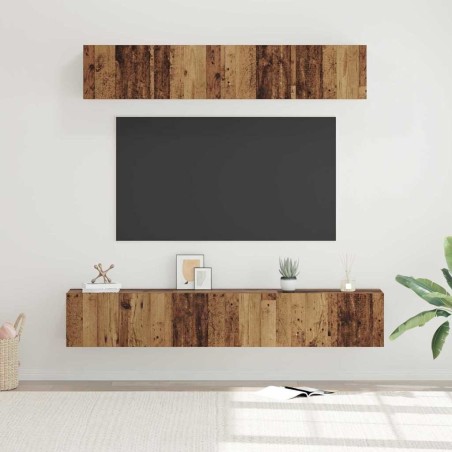 Ensemble meuble TV 5 pcs Bois Ancien Bois d'ingénierie 616190616190