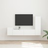 Ensemble meuble TV Montage mural 4 pcs Blanc Bois d'ingénierie 616191616191