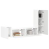 Ensemble meuble TV Montage mural 4 pcs Blanc Bois d'ingénierie 616191616191