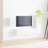 Ensemble meuble TV Montage mural 4 pcs Blanc Bois d'ingénierie 616191616191