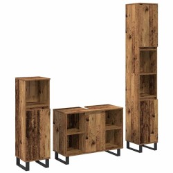 Ensemble de mobilier de salle de bain avec étagère 3 pcs Marron 616194616194