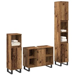 Ensemble de mobilier de salle de bain avec étagère 3 pcs Marron 616194616194