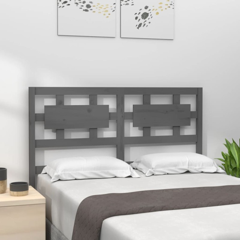 Tête de lit Gris 125,5x4x100 cm Bois massif de pin 616197616197