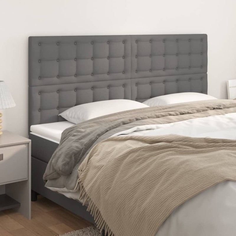 Tête de lit Gris 180x5x118/128 cm Similicuir 616198616198