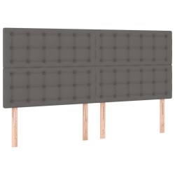 Tête de lit Gris 180x5x118/128 cm Similicuir 616198616198